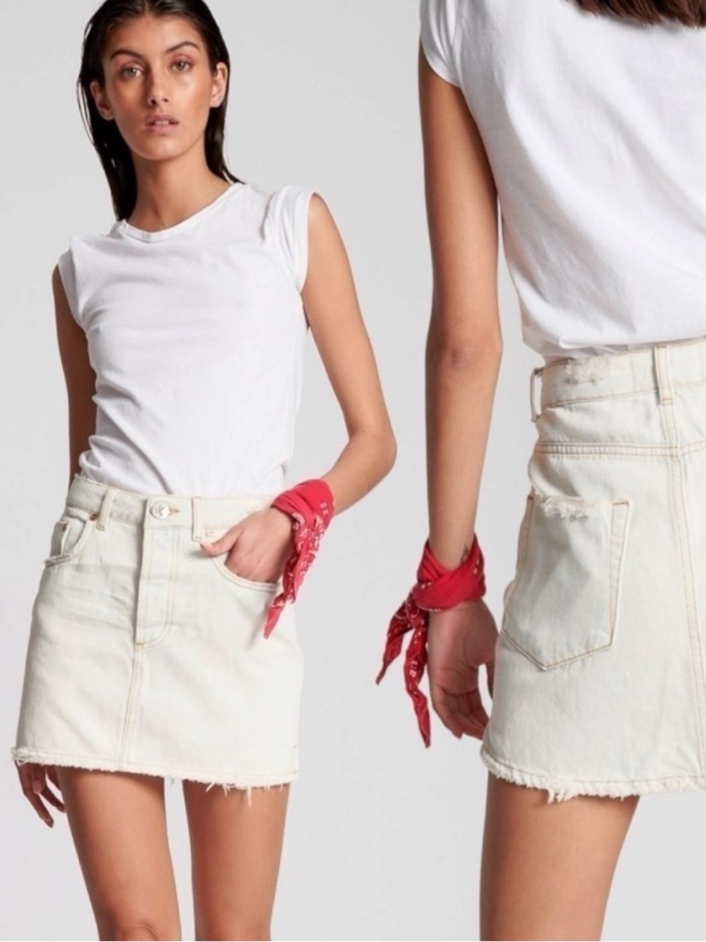 One Teaspoon Brando 2020 Mini Jean Skirt Size 29 Streetwalker Short Light Wash